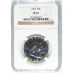 1963 FRANKLIN HALF DOLLAR, NGC PROOF-67!
