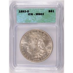 1892-O Morgan Dollar ICG MS 62