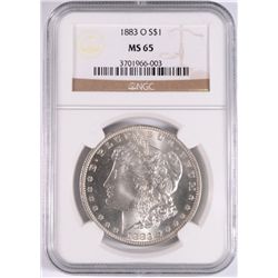1883-O MORGAN SILVER DOLLAR, NGC MS-65 BLAST WHITE!!
