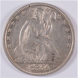 1854-O SEATED HALF DOLLAR, MS-63  LOTS OF LUSTER!