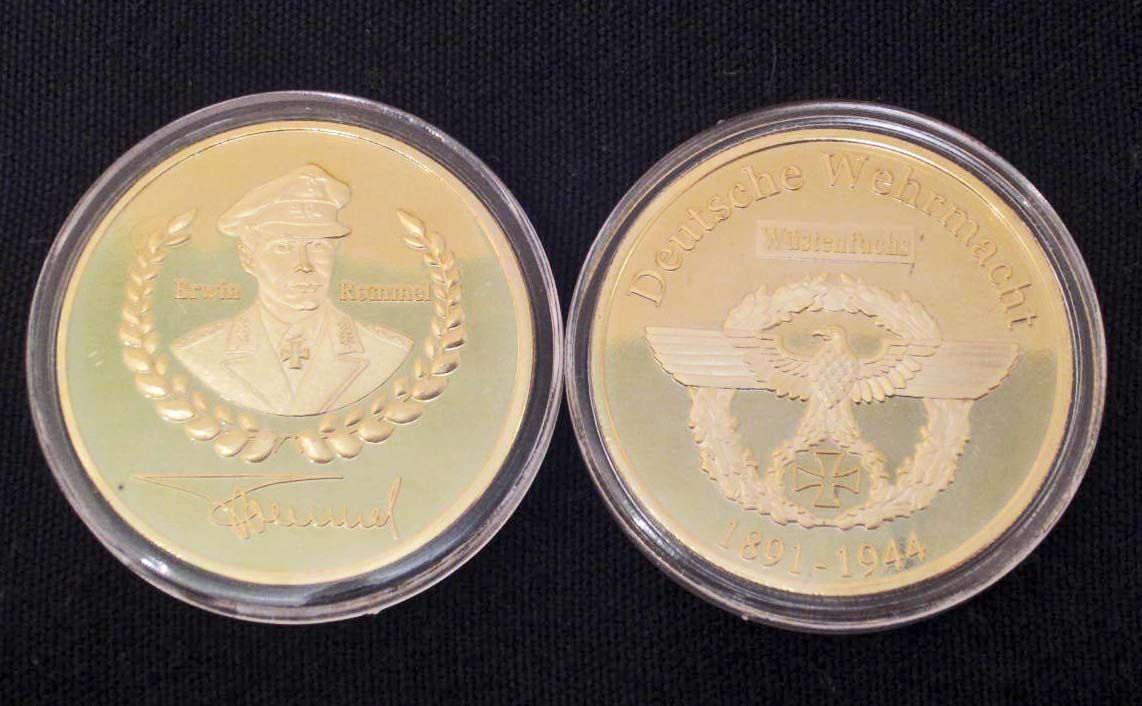 Gold Band Rommel WW2 GERMANY ERWIN ROMMEL COMMEM. .999 GOLD CLAD COIN