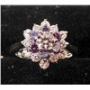 Image 1 : SILVER PLATED AUSTRIAN CRYSTAL PURPLE AND WHITE RING
