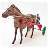 Image 1 : 1950'S WOLVERINE WIND UP JOCKEY ON CART WITH RACE HORSE