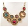 Image 1 : MULTI-COLORED RHINESTONE BOHEMIAN ESTATE JEWELRY NECKLACE