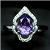 Image 1 : STERLING SILVER PURPLE AMETHYST & TOPAZ RING SIZE 9"