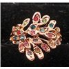 Image 1 : ROSE GOLD PLATED MULTI COLOR  AUSTRIAN CRYSTAL RING SIZE 8"