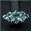 Image 1 : STERLING SILVER BLUE AND WHITE TOPAZ RING SIZE 6.75"