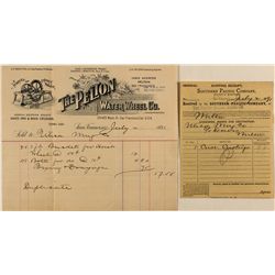 Pelton Water Wheel Co. pictorial billhead