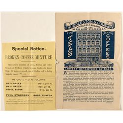 San Francisco coffee/tea price list