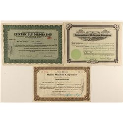 Gun Related Stock Certificates