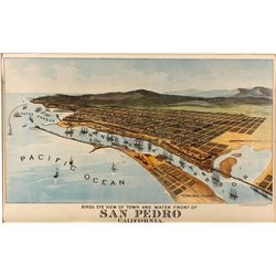 San Pedro Harbor Crocker Lithograph