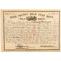 Mono County Road Fund $50 Bond, 1878.
