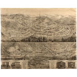 Central City and Blackhawk, CO Lithograph 1873