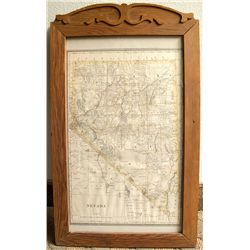 1888 framed map of Nevada