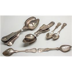 Sixteen spoons (coin silver)
