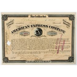 American Express Co. Stock Certificate 1878