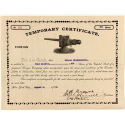 Temporary Foreign Stock Certificate