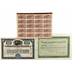 Alaska Stock Certificate Group plus Coupon Sheets