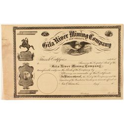 Gila River Mining Co. of New Orleans, Louisiana Stock Certificate