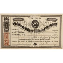  The Pearl  Gold and Silver Mining Co. Stock Cert.