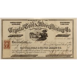 Crystal Gold & Silver Mining Co. Stock Cert.