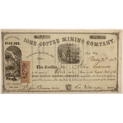 Ione Cooper Mining Co. Stock Certificate