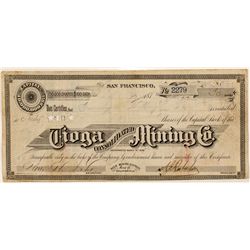 Tioga Consolidated Mining Company stock certificate