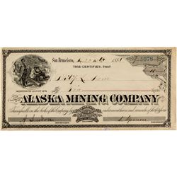 Alaska Mining Company Stock Certificate