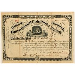 Boulder Cons. Gold & Silver Mining Co. Stock Certificate