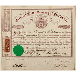 Crescent Silver Company of Cincinnati Stock Certificate