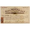 Image 1 : Rocky Mountain Gold Mining Co. Stock Certificate, 1867
