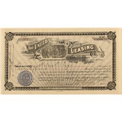 The United Leasing Co. Stock Certificate 1895