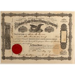 Reliance Gold & Silver Mining Co. Stock Certificate