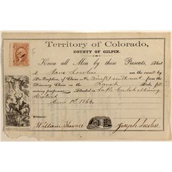 Gilpin County, Colorado Territorial Claim Document