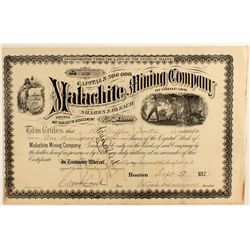 Malachite Mining Co. Stock Certificate