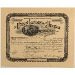 Union Leasing and Mining Company Stock Certificate, 1895