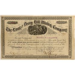 Long and Derry Hill Mining Co. Stock Certificate