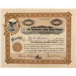 The Bushwhacker-Alpine Mining Company stock certificate