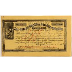 Mount Sneffles Terrible Mining Company Stock Certificate