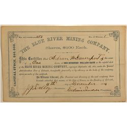 Blue River Mining Company Stock Certificate