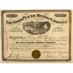 Gold Placer Mining Company Stock Certificate