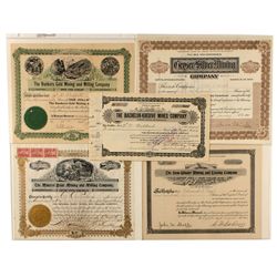 Group of Five Colorado Mining Stocks 1897-1922