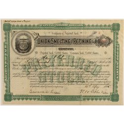 Union Smelting and Refining Co. Stock Certificate