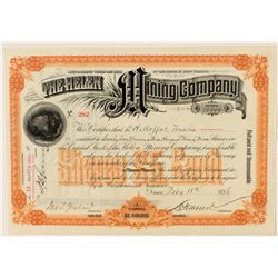 The Helen Mining Company Stock Certificate 1896