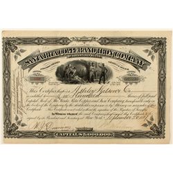 The Santa Rita Copper and Iron Company of Santa Rita, New Mexico Stock Certificate