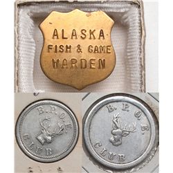 Two Elks Tokens and a Fish