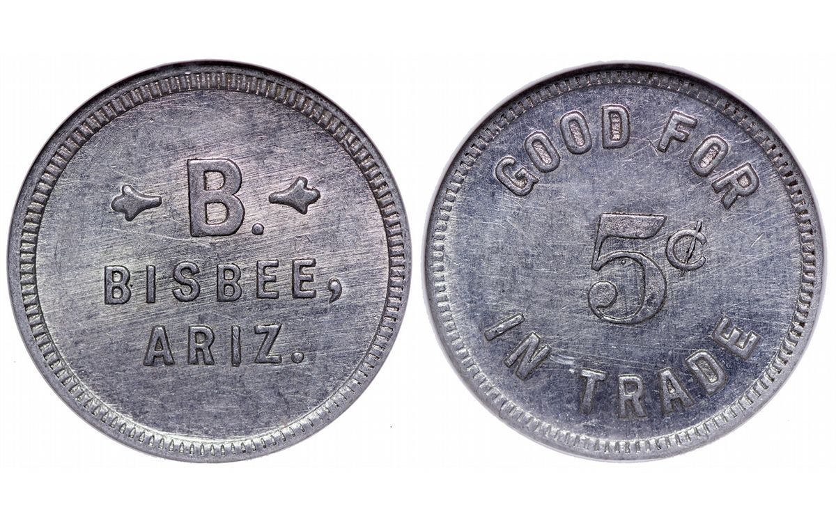 B, Bisbee, Arizona Token