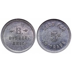 B, Bisbee, Arizona Token