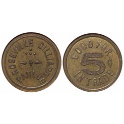 Roseville Billiard Parlor Token
