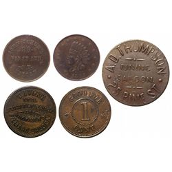 New York Saloon Token Trio